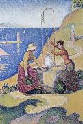Paul Signac women at the well opus France oil painting artist